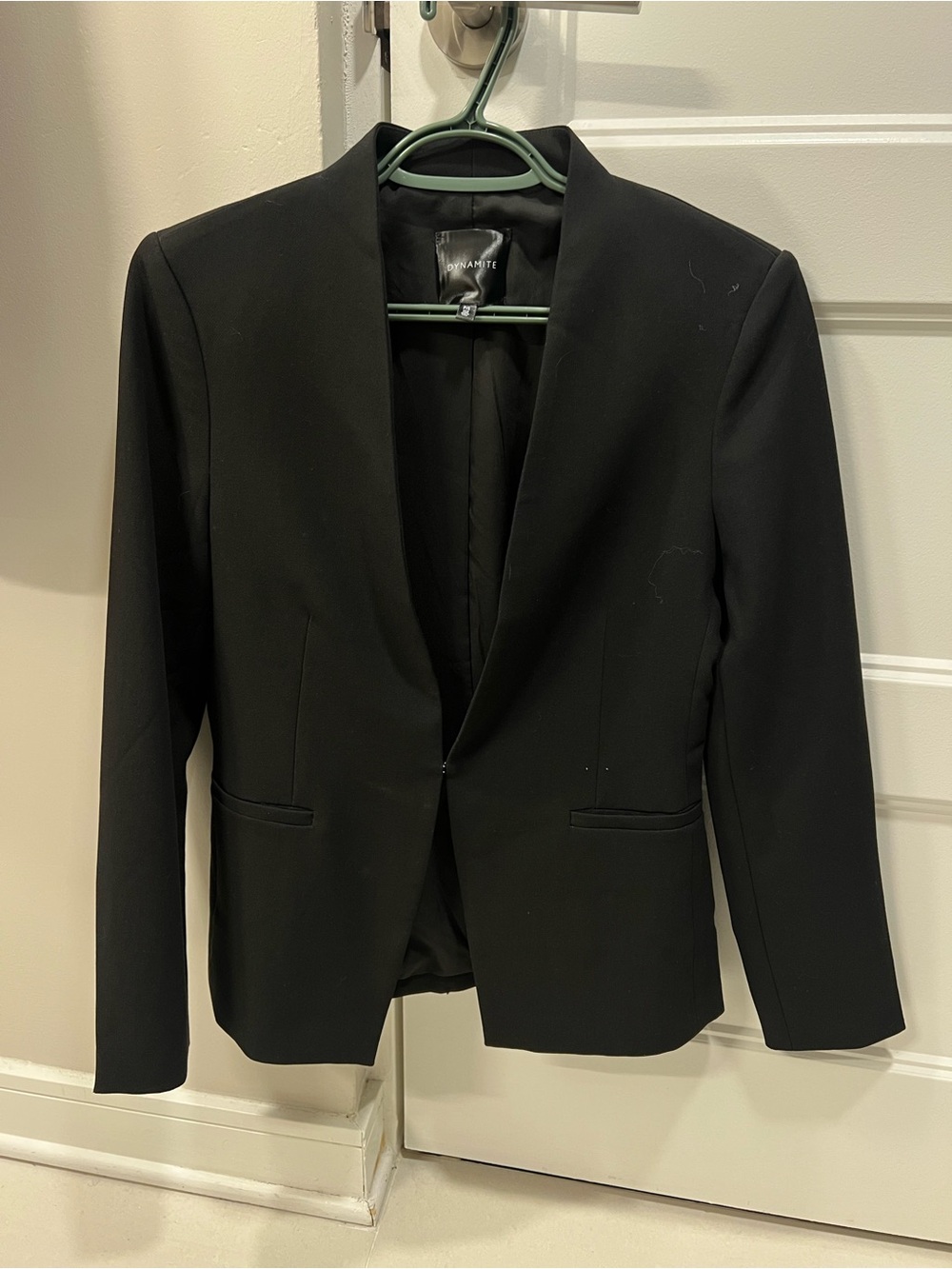 Dynamite Black Women's Tailored Open-Front Blazer